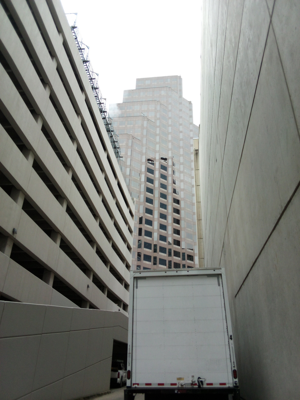 Moving truck parked downtown Austin, TX