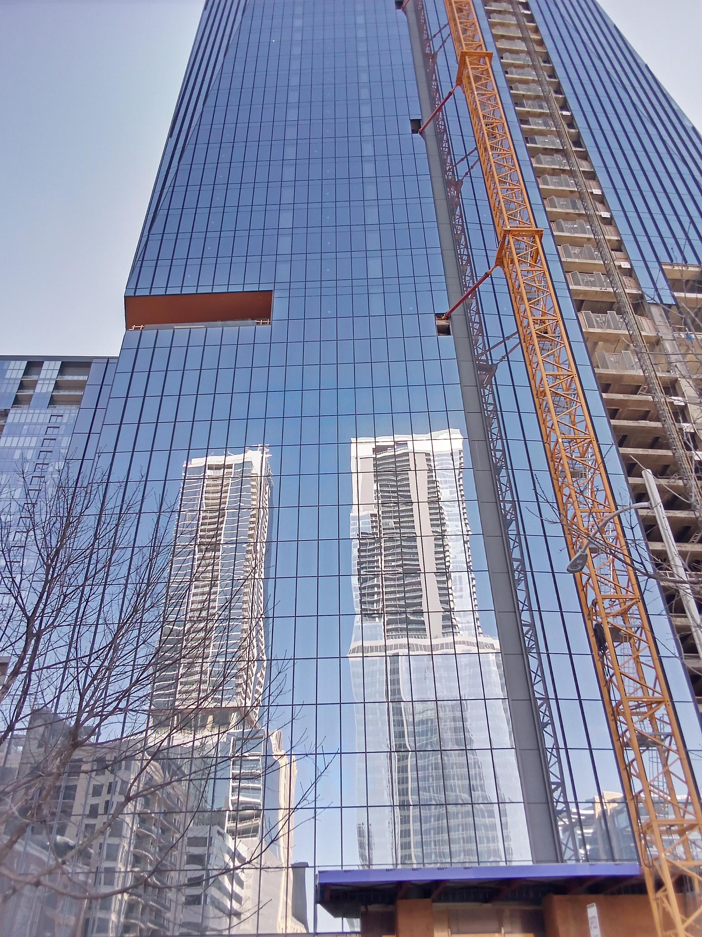 Reflection of buildings in downtown Austin, TX